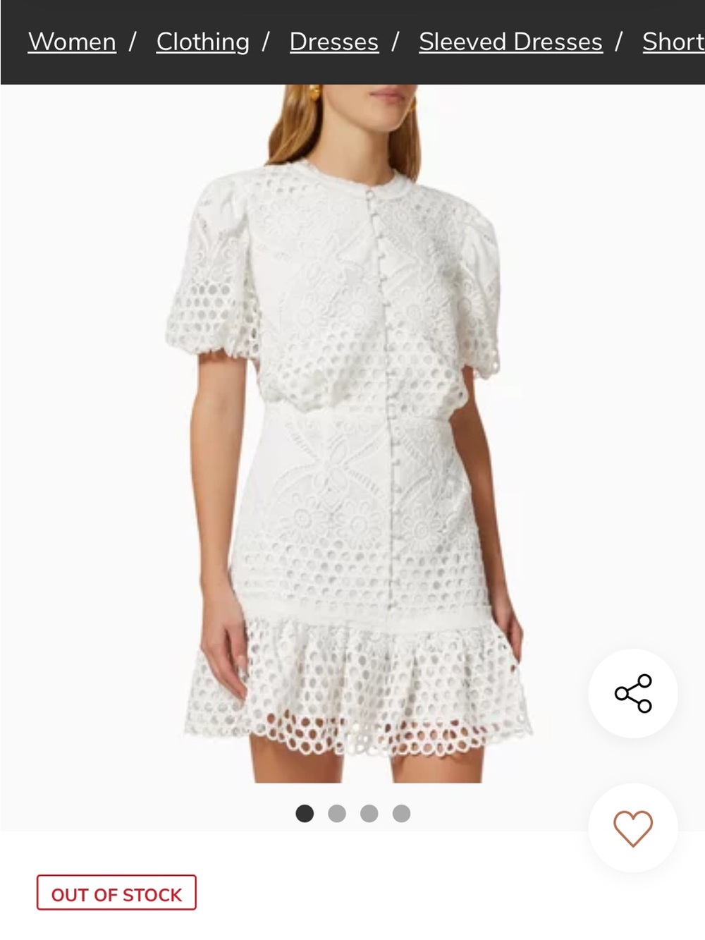 Elliatt White Eyelet Lace Mini Dress
